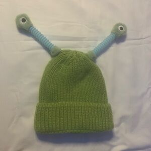 Long snail eyes, led, stretch adjustable beanie (green)(blue)